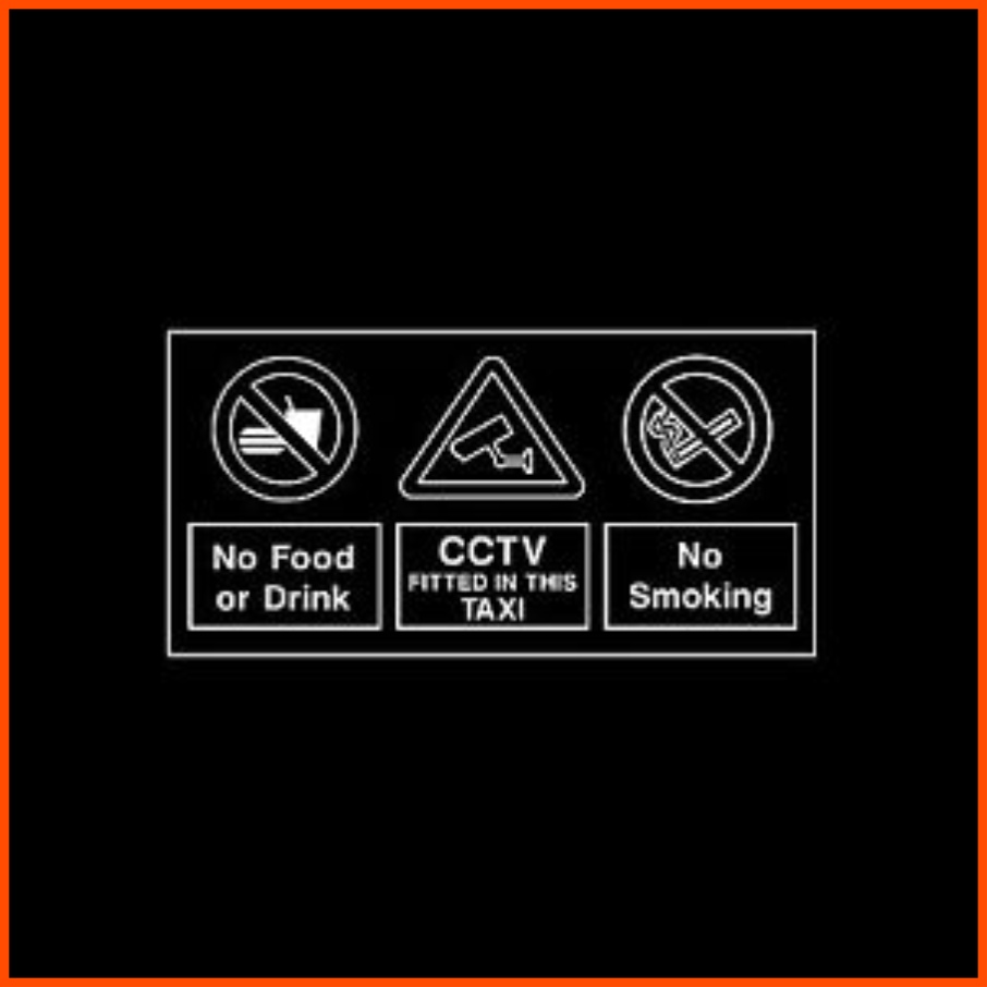 TAXI PRIVATE HIRE NO SMOKING STICKERS X3